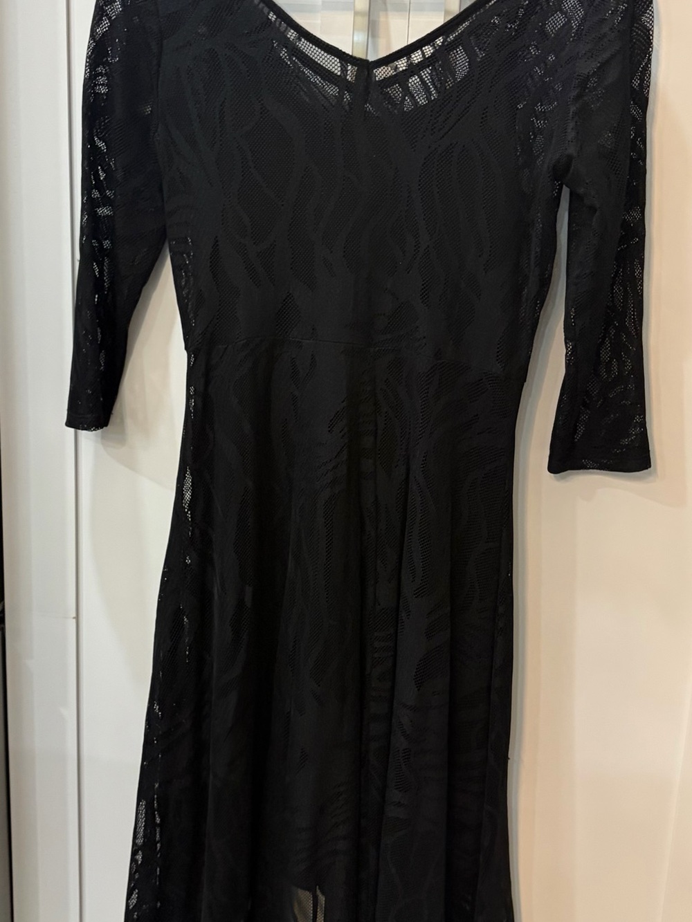 Frank Lyman Design Black Lace Long-Sleeve Fit & Flare Dress